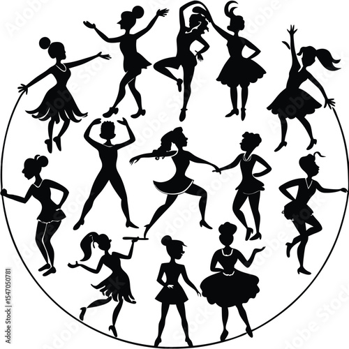 Silhouette Dance A Circular Celebration of Graceful Movement
