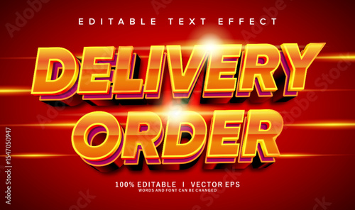 delivery order vector text effect with modern style design