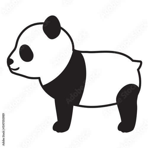 横向きのパンダのシルエット