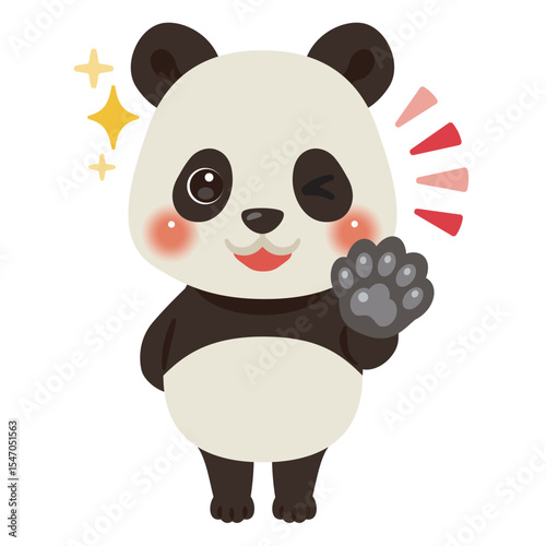 グッドサインを出すパンダのキャラクターイラスト
