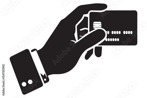 Credit Card Payment Illustration of Hand Holding Card for Transactions