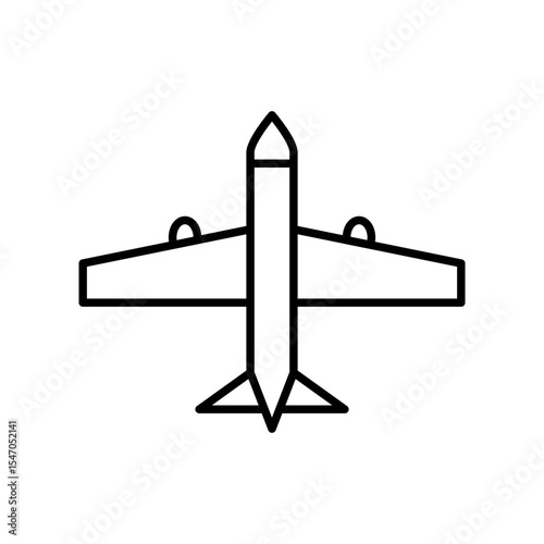 Lineart Icon airplane for tourism agency and vacation booking design elements