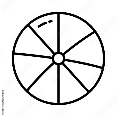 Lineart Icon beach ball for tourism agency and vacation booking design elements