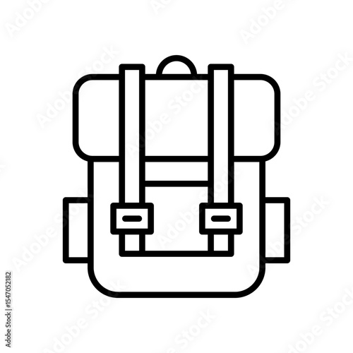 Lineart Icon backpack for tourism agency and vacation booking design elements