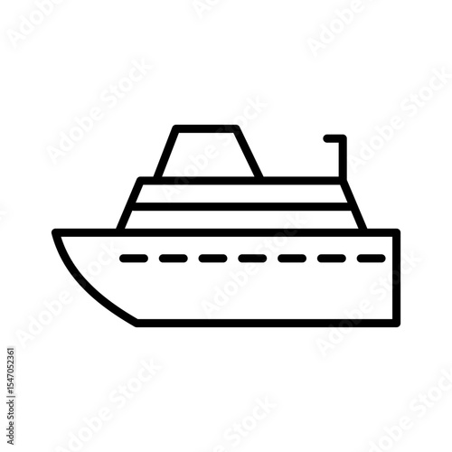 Lineart Icon cruise for tourism agency and vacation booking design elements
