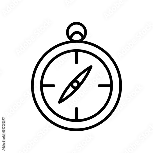 Lineart Icon compass for tourism agency and vacation booking design elements