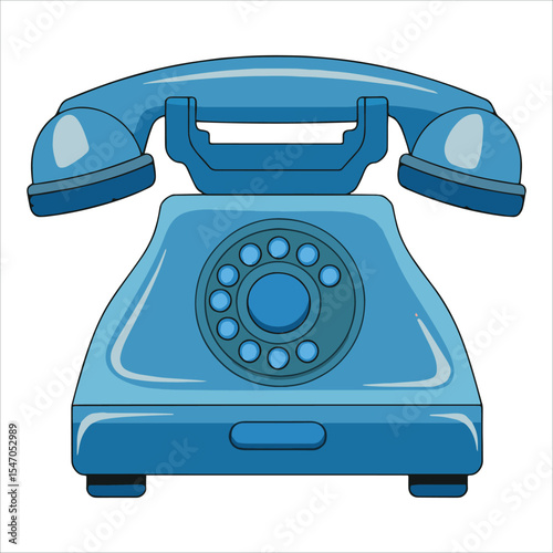 Retro telephone vector illustration. Vintage communication device illustration perfect for nostalgia themes and history of technology designs.
