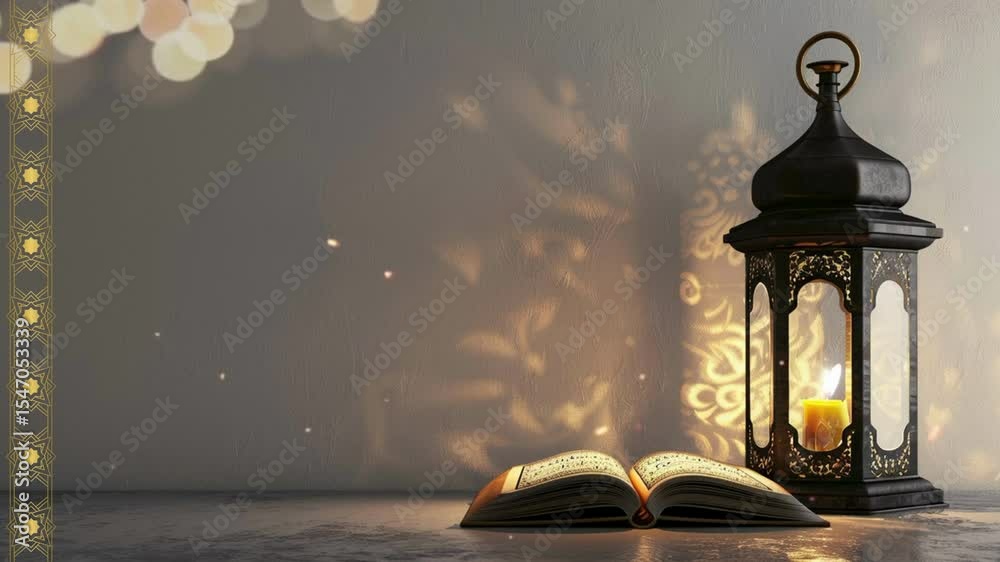 Islamic New Year, Muharram text animation, Eid Mubarak, Islamic, arabic cover, banner, social media, greeting blank video background text to fiil.