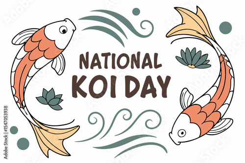 NATIONAL KOI DAY vector illustration