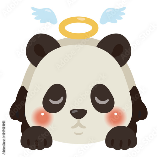亡くなったパンダのイラスト　白目なし
