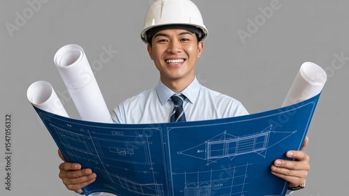 portrait of a young architect Asian