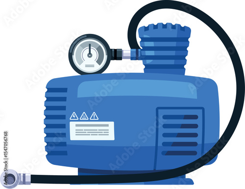 Air compressor for car vector illustration