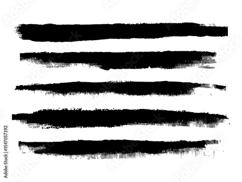 Collection of horizontal black ink brush strokes.