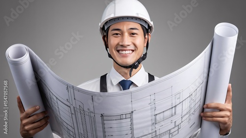 portrait of a young architect Asian