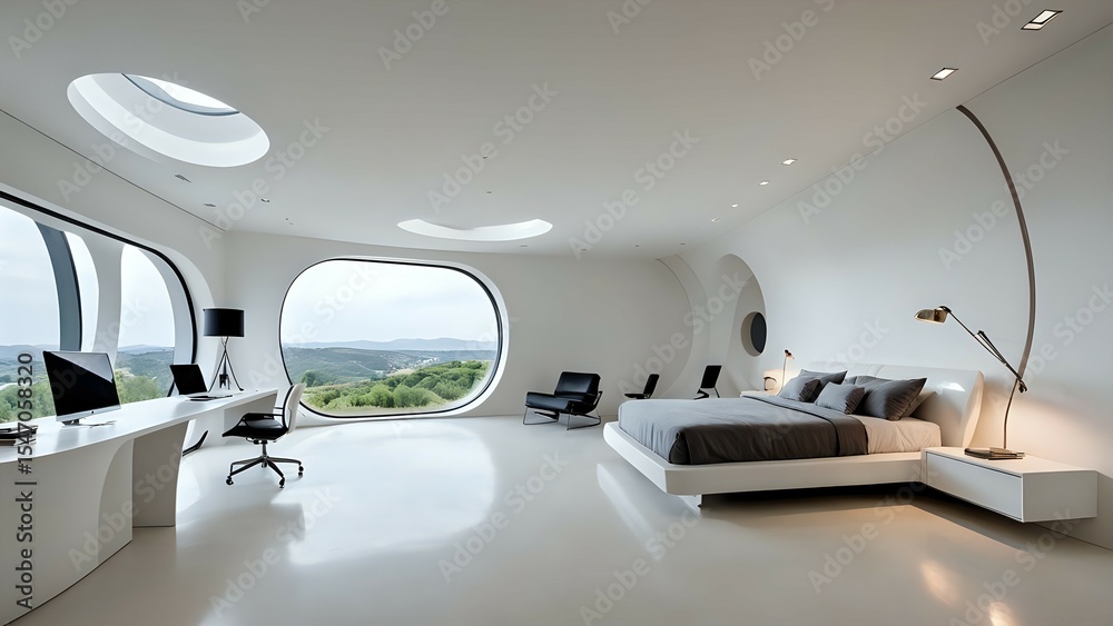 Fototapeta premium Modern White Bedroom