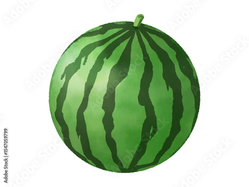 スイカ　watermelon　水彩　イラスト