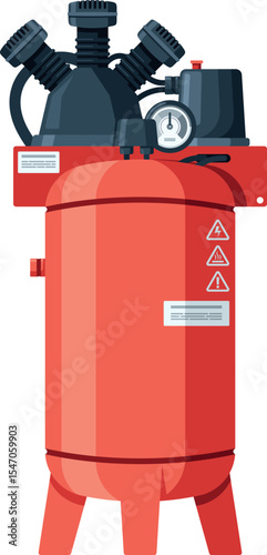 Air pressure compressor vector illustration