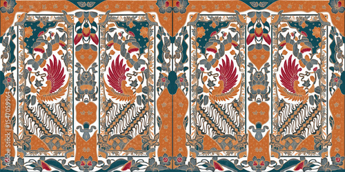 Abstract art pattern of Javanese batik, Indonesia