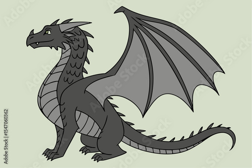 Silent Sentinel: Black Dragon in Stillness