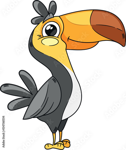 Big-billed toucan vector illustration