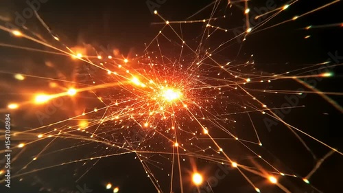 Abstract representation of interconnected data points and glowing lines in a dark digital space
