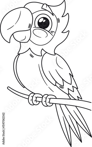 Black-and-white macaw parrot vector illustration