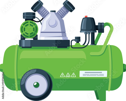 Modern air compressor vector illustration