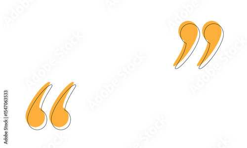 Quote mark in . Quotation symbol. Remark sign in Quote mark on transparent background. Quoted sign .  Vector Illustration . EPS 20 .