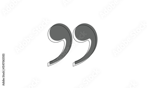 Quote mark in . Quotation symbol. Remark sign in Quote mark on transparent background. Quoted sign .  Vector Illustration . EPS 20 .