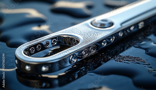 Wallpaper Mural Close Up of Metallic Ratchet Wrench on Wet Textured Surface

 Torontodigital.ca