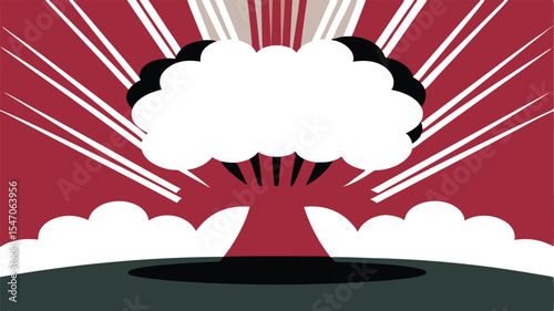 Retro Style Atomic Explosion Illustration  High-Impact Vector Graphic for Comics, Animations, and Design Projects