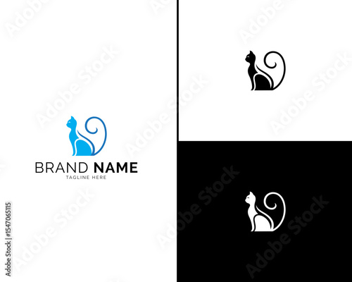 Elegant Cat Logo Set Featuring Clean Lines and Three Color Variants. A Modern and Sophisticated Branding Solution for Creative Professionals, Startups, and Product Design.

