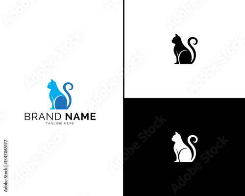 Modern Cat Logo Design Collection with Three Elegant Color Styles. Sophisticated Look Perfect for Brand Identity in Fashion, Retail, and Pet-Related Businesses.

