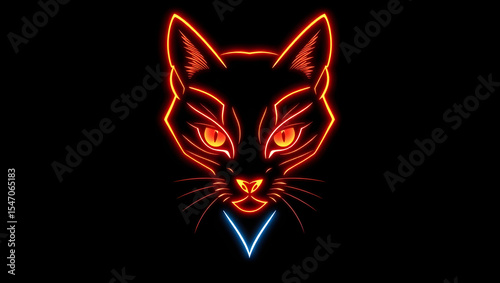 neon cat head design