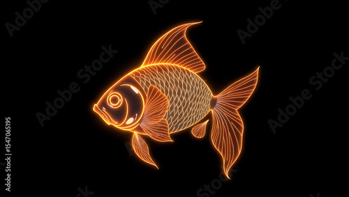 neon goldfish art