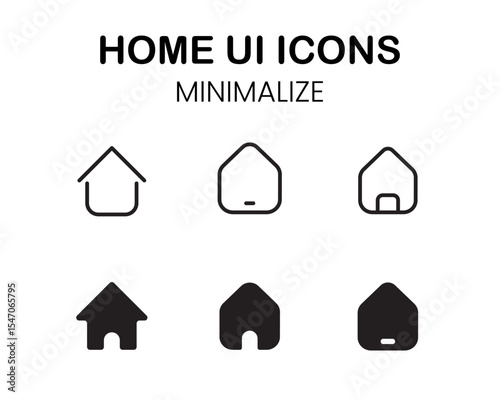 6 MINIMALIZE HOME UI ICONS VECTOR