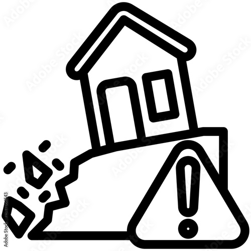 Disaster Alert outline, mini illustration icon. use for modern concept, print, UI, UX kit, web and app development. Vector related to risk management, business, finance.