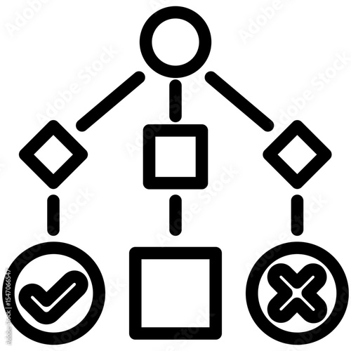 Decision outline, mini illustration icon. use for modern concept, print, UI, UX kit, web and app development. Vector related to risk management, business, finance.