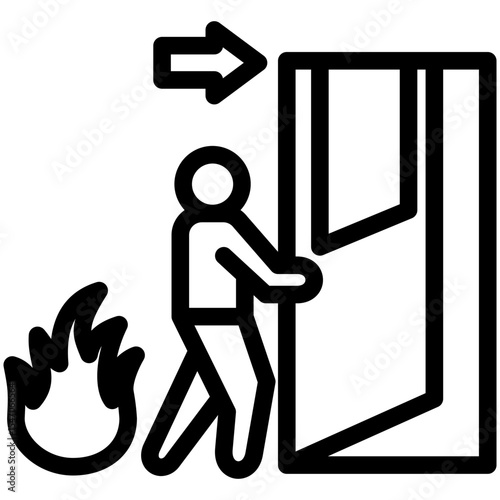 Emergency Drill outline, mini illustration icon. use for modern concept, print, UI, UX kit, web and app development. Vector related to risk management, business, finance.