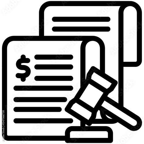 Penalty Fee outline, mini illustration icon. use for modern concept, print, UI, UX kit, web and app development. Vector related to risk management, business, finance.