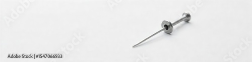 Close-up shot of a single sewing pin, gleaming metallic head and sharp point, isolated on white background Perfect for crafting, sewing, and DIY projects , texture, background, shiny