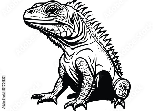 iguana on a white background