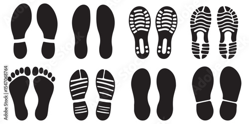 human footprint silhouette. Footprint icon.