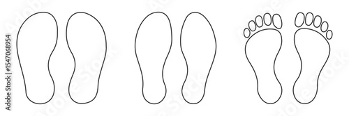 Human footprint shoe print icon with outline stroke. footprint icon. shoe print icon .