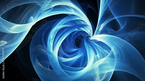 Abstract swirling blue fractal design creating a sense of depth and motion against a dark background