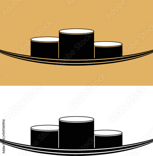 Isolated podium vector graphic for winner award ceremony competition achievement and success concept art editable stock vector