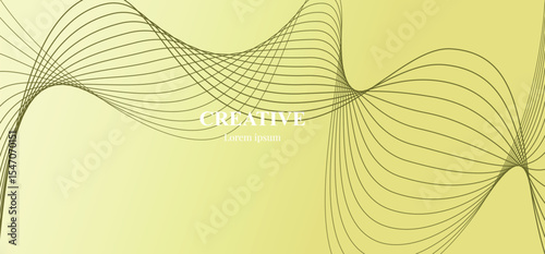 Abstract ribbon line wave on sunset peach gradient background. Element for poster, banner and flyer