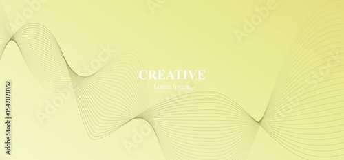 Abstract ribbon line wave on sunset peach gradient background. Element for poster, banner and flyer