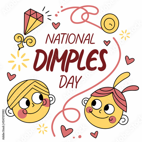 NATIONAL DIMPLES DAY vector illustration