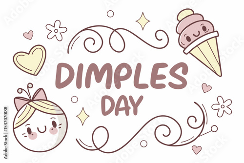 NATIONAL DIMPLES DAY vector illustration